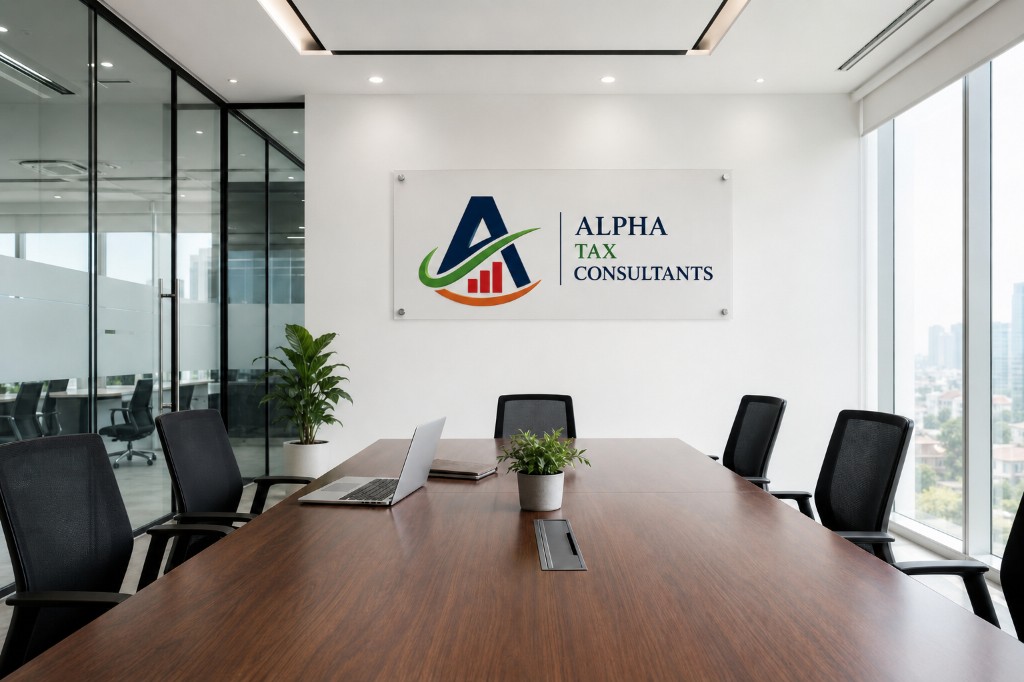 Modern office conference room of Alpha Tax Consultants
